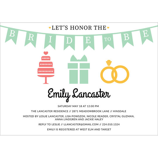 Bride to Be Banner Shower Invitations